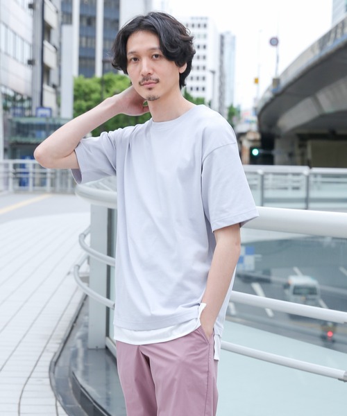 GLOBAL WORK（グローバルワーク）の「シャーベッTEEレイヤードＭ/952104（Tシャツ/カットソー・メンズ・ライトグレー/ブラック/ブルー/ライトイエロー/グリーン/ダークブラウン・SMALL/MEDIUM/LARGE/X-LARGE）」の3枚目の写真