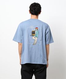 GIRLS刺繍バックプリントビッグシルエットTシャツ
