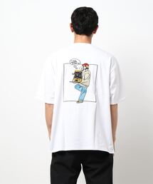 GIRLS刺繍バックプリントビッグシルエットTシャツ