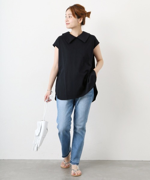 JOURNAL STANDARD(ジャーナルスタンダード)の「《WEB限定》オーガニックコットンポンチプルオーバー◆(Tシャツ/カットソー・レディース・ブラック/ネイビー・FREE)」の10枚目の写真