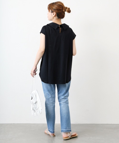 JOURNAL STANDARD(ジャーナルスタンダード)の「《WEB限定》オーガニックコットンポンチプルオーバー◆(Tシャツ/カットソー・レディース・ブラック/ネイビー・FREE)」の7枚目の写真