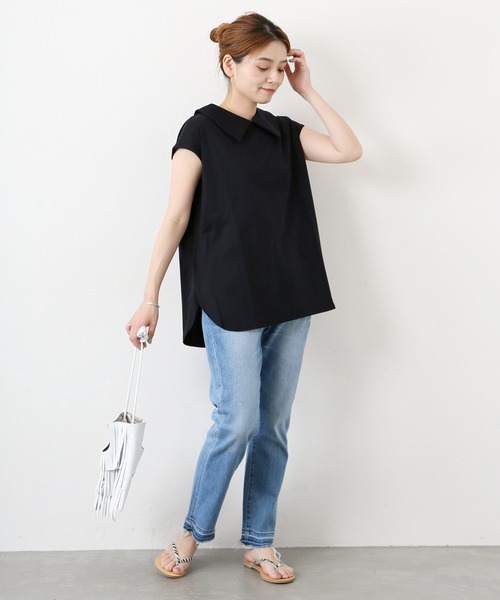 JOURNAL STANDARD(ジャーナルスタンダード)の「《WEB限定》オーガニックコットンポンチプルオーバー◆(Tシャツ/カットソー・レディース・ブラック/ネイビー・FREE)」の21枚目の写真