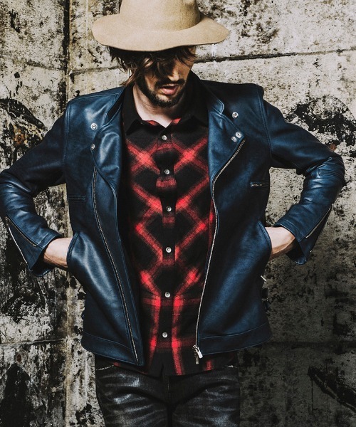 NO ID.（ノーアイディ）の「ms4722-クレリックバイアスオンブレーチェックＳＨ シャツ（シャツ/ブラウス・メンズ・グリーン/ブルー/レッド/ブラック・2/1）」の7枚目の写真