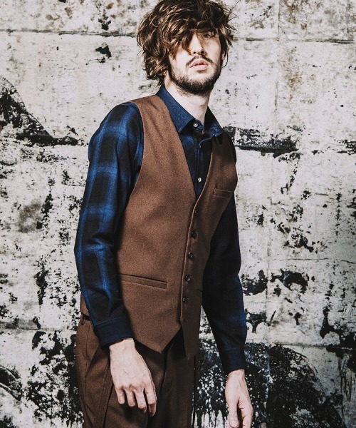 NO ID.（ノーアイディ）の「ms4722-クレリックバイアスオンブレーチェックＳＨ シャツ（シャツ/ブラウス・メンズ・グリーン/ブルー/レッド/ブラック・2/1）」の8枚目の写真