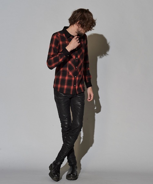 NO ID.（ノーアイディ）の「ms4722-クレリックバイアスオンブレーチェックＳＨ シャツ（シャツ/ブラウス・メンズ・グリーン/ブルー/レッド/ブラック・2/1）」の14枚目の写真