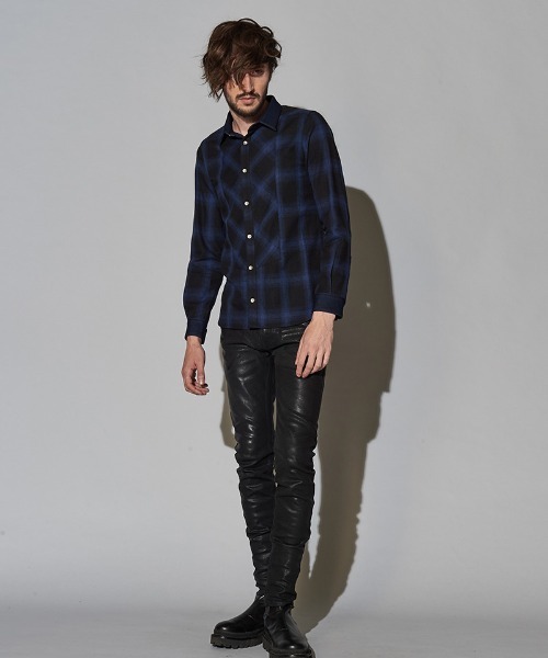 NO ID.（ノーアイディ）の「ms4722-クレリックバイアスオンブレーチェックＳＨ シャツ（シャツ/ブラウス・メンズ・グリーン/ブルー/レッド/ブラック・2/1）」の18枚目の写真