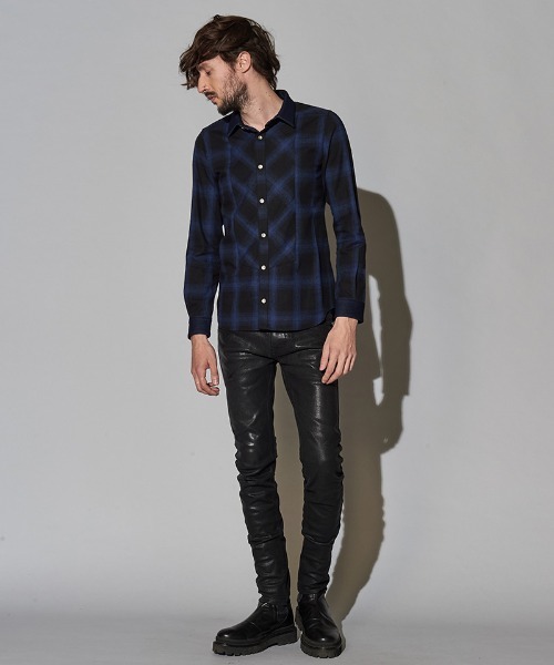 NO ID.（ノーアイディ）の「ms4722-クレリックバイアスオンブレーチェックＳＨ シャツ（シャツ/ブラウス・メンズ・グリーン/ブルー/レッド/ブラック・2/1）」の19枚目の写真