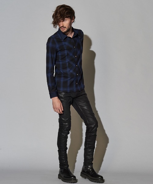 NO ID.（ノーアイディ）の「ms4722-クレリックバイアスオンブレーチェックＳＨ シャツ（シャツ/ブラウス・メンズ・グリーン/ブルー/レッド/ブラック・2/1）」の20枚目の写真