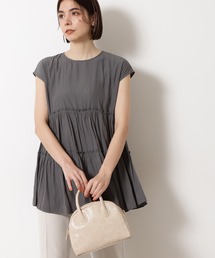 N.（N. Natural Beauty Basic） | ◆パウダーサテンティアードギャザーブラウス(シャツ/ブラウス)