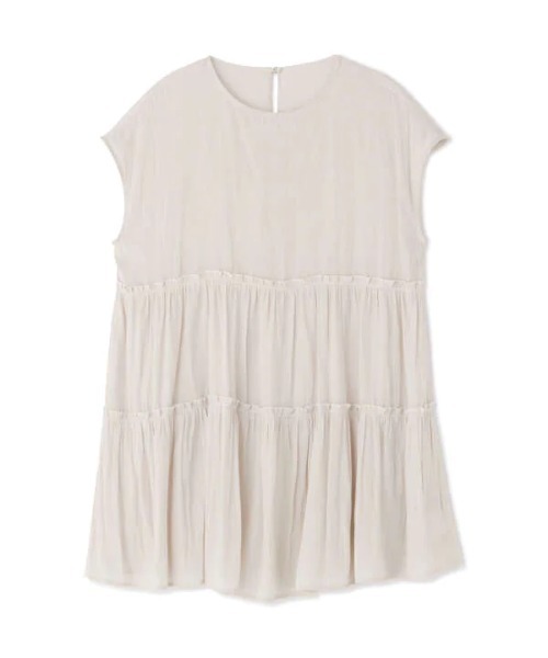 N.(N. Natural Beauty Basic)(エヌエヌナチュラルビューティーベーシック)の「◆パウダーサテンティアードギャザーブラウス(シャツ/ブラウス・レディース・オフホワイト/グレー/ブルーパープル・MEDIUM)」の14枚目の写真