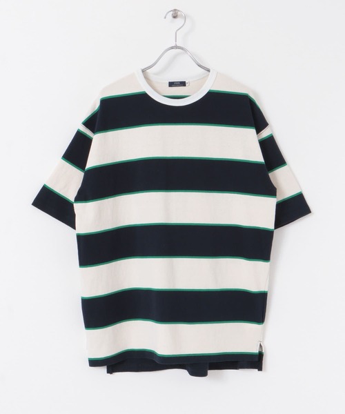 ITEMS URBANRESEARCH（アイテムズ アーバンリサーチ）の「ワイドピッチボーダー天竺Tシャツ（Tシャツ/カットソー・メンズ・ベージュ/ネイビー/キャメル・MEDIUM/LARGE）」の14枚目の写真