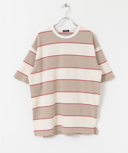 ITEMS URBANRESEARCH（アイテムズ アーバンリサーチ）の「ワイドピッチボーダー天竺Tシャツ（Tシャツ/カットソー・メンズ・ベージュ/ネイビー/キャメル・MEDIUM/LARGE）」の16枚目の写真