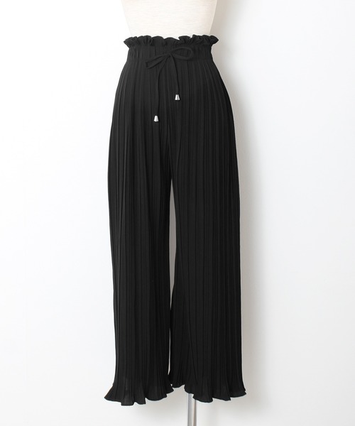 Grandeir（グランディール）の「ハイウエスト プリーツ フレアパンツ（その他パンツ・レディース・ブラック/グレー/ピンク/モカ・M）」の9枚目の写真