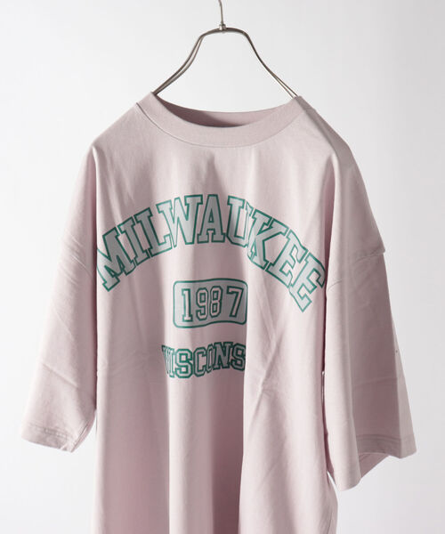 GLOSTER(グロスター)の「カレッジプリントTシャツ(Tシャツ/カットソー・メンズ・ライトブルー/ブラック/パープル/キナリ・MEDIUM/LARGE)」の12枚目の写真