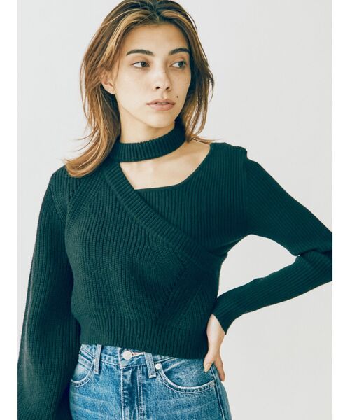 EVRIS（エヴリス）の「ドッキングボトルネックニットトップス（ニット/セーター・レディース・ブラック/ブルー/アイボリー・FREE）」の15枚目の写真