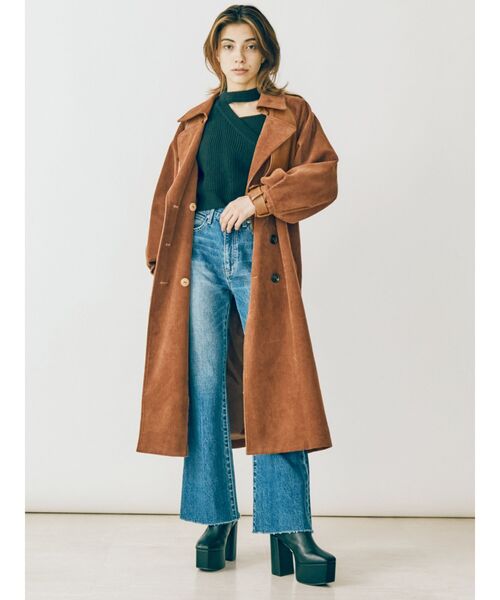 EVRIS（エヴリス）の「ドッキングボトルネックニットトップス（ニット/セーター・レディース・ブラック/ブルー/アイボリー・FREE）」の7枚目の写真