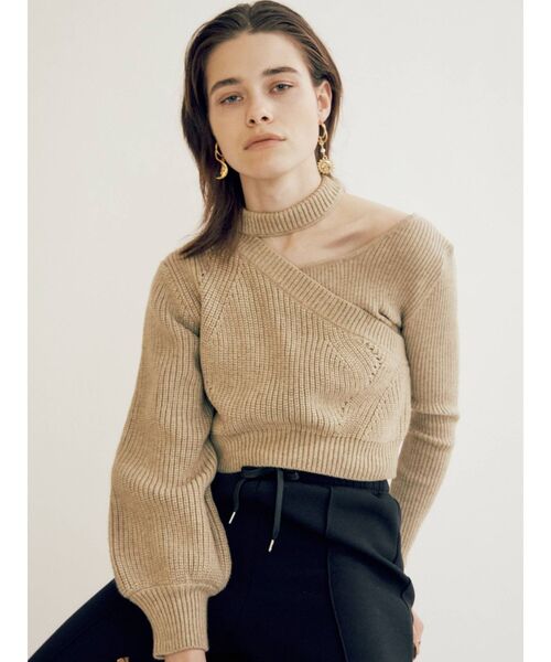 EVRIS（エヴリス）の「ドッキングボトルネックニットトップス（ニット/セーター・レディース・ブラック/ブルー/アイボリー・FREE）」の11枚目の写真