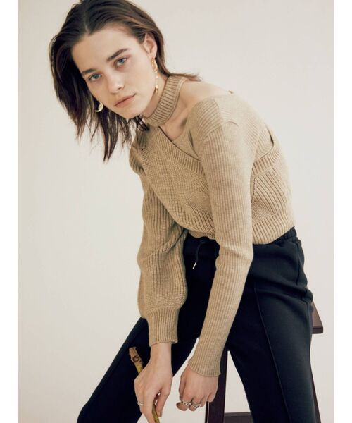 EVRIS（エヴリス）の「ドッキングボトルネックニットトップス（ニット/セーター・レディース・ブラック/ブルー/アイボリー・FREE）」の19枚目の写真