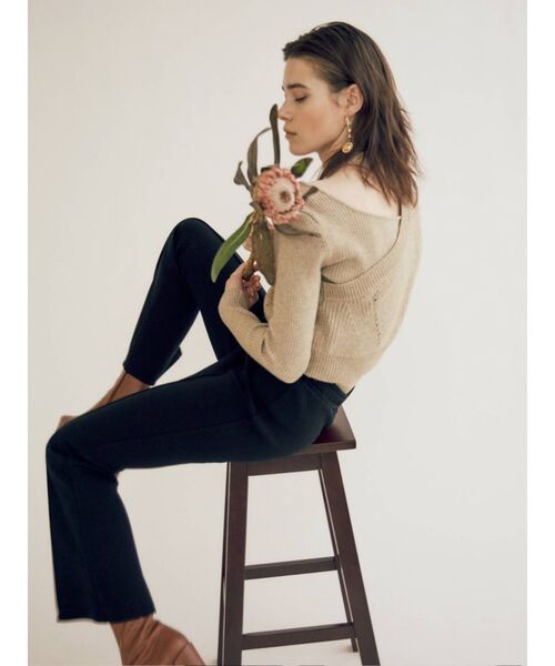 EVRIS（エヴリス）の「ドッキングボトルネックニットトップス（ニット/セーター・レディース・ブラック/ブルー/アイボリー・FREE）」の4枚目の写真