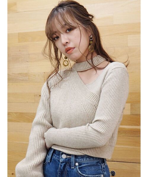 EVRIS（エヴリス）の「ドッキングボトルネックニットトップス（ニット/セーター・レディース・ブラック/ブルー/アイボリー・FREE）」の16枚目の写真