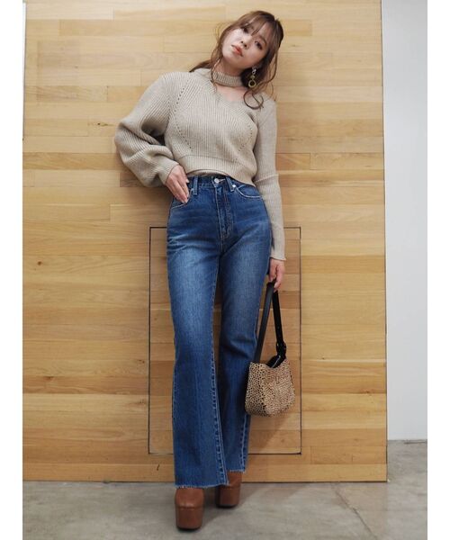 EVRIS（エヴリス）の「ドッキングボトルネックニットトップス（ニット/セーター・レディース・ブラック/ブルー/アイボリー・FREE）」の20枚目の写真