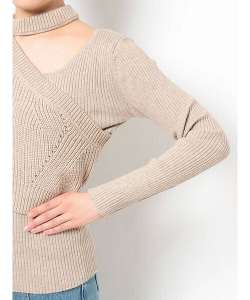 EVRIS（エヴリス）の「ドッキングボトルネックニットトップス（ニット/セーター・レディース・ブラック/ブルー/アイボリー・FREE）」の10枚目の写真