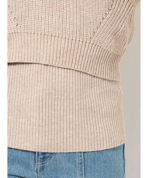 EVRIS（エヴリス）の「ドッキングボトルネックニットトップス（ニット/セーター・レディース・ブラック/ブルー/アイボリー・FREE）」の14枚目の写真