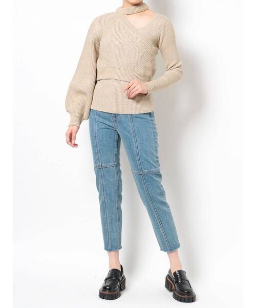 EVRIS（エヴリス）の「ドッキングボトルネックニットトップス（ニット/セーター・レディース・ブラック/ブルー/アイボリー・FREE）」の22枚目の写真