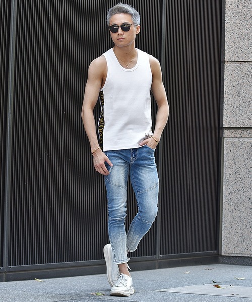 JOKER（ジョーカー）の「【JOKER】サイドラインタイトシルエットタンクトップ（タンクトップ・メンズ・ブラック/ホワイト・M/L/XL）」の8枚目の写真