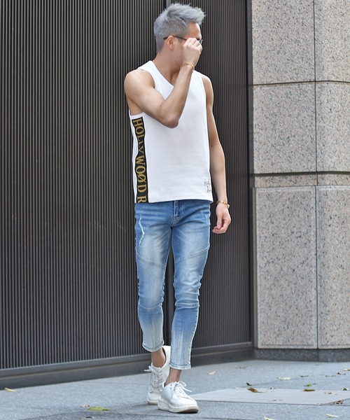 JOKER（ジョーカー）の「【JOKER】サイドラインタイトシルエットタンクトップ（タンクトップ・メンズ・ブラック/ホワイト・M/L/XL）」の11枚目の写真