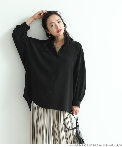 coca(coca)(コカ)の「とろみドルマンシャツ(シャツ/ブラウス・レディース・ホワイト/ブラック/カーキ・M/L)」の12枚目の写真