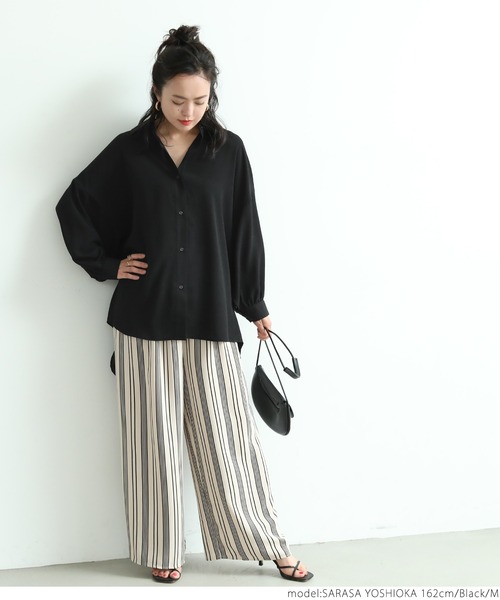 coca(coca)(コカ)の「とろみドルマンシャツ(シャツ/ブラウス・レディース・ホワイト/ブラック/カーキ・M/L)」の13枚目の写真