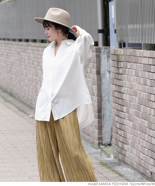 coca(coca)(コカ)の「とろみドルマンシャツ(シャツ/ブラウス・レディース・ホワイト/ブラック/カーキ・M/L)」の20枚目の写真