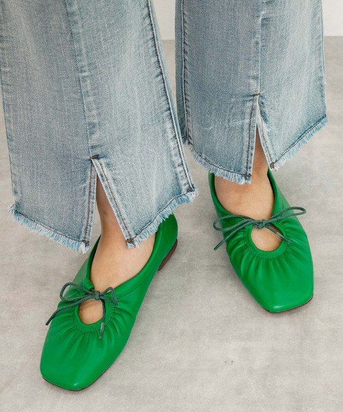 w closet（ダブルクローゼット）の「ギャザーパンプス（パンプス・レディース・ブラック/グリーン/アニマル/キナリ/セージグリーン/ピンク・M/L）」の20枚目の写真