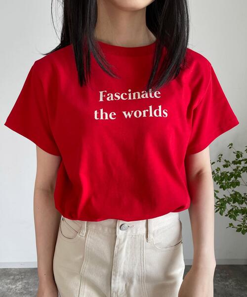 MLI'A（エムリア）の「カラープリントロゴTシャツ（Tシャツ/カットソー・レディース・ホワイト×レッド/ホワイト×グリーン/ブラック×ホワイト/レッド系3・M）」の4枚目の写真