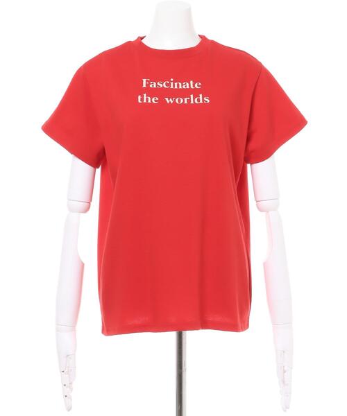 MLI'A（エムリア）の「カラープリントロゴTシャツ（Tシャツ/カットソー・レディース・ホワイト×レッド/ホワイト×グリーン/ブラック×ホワイト/レッド系3・M）」の5枚目の写真