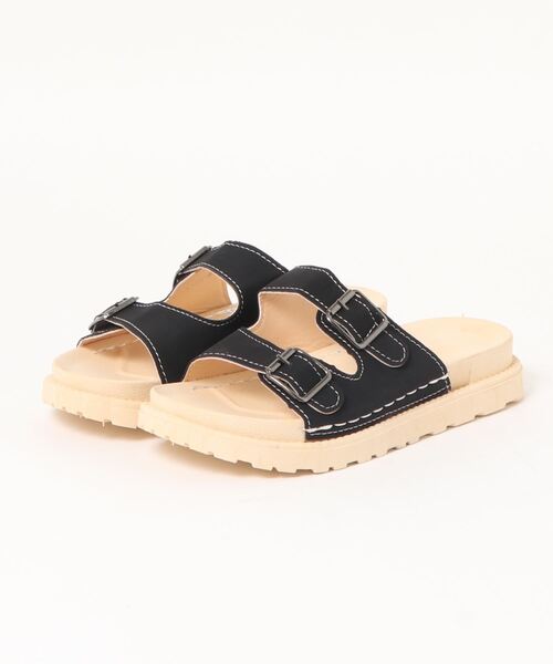 STYLEBLOCK(スタイルブロック)の「ダブルベルトサンダル(サンダル・レディース・ブラック/ピンク/カーキ/グリーン・35/37/40/39/38/36)」の1枚目の写真