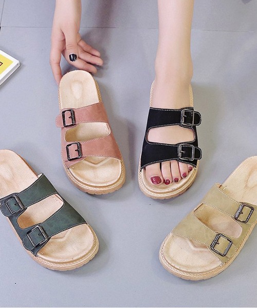 STYLEBLOCK(スタイルブロック)の「ダブルベルトサンダル(サンダル・レディース・ブラック/ピンク/カーキ/グリーン・35/37/40/39/38/36)」の10枚目の写真