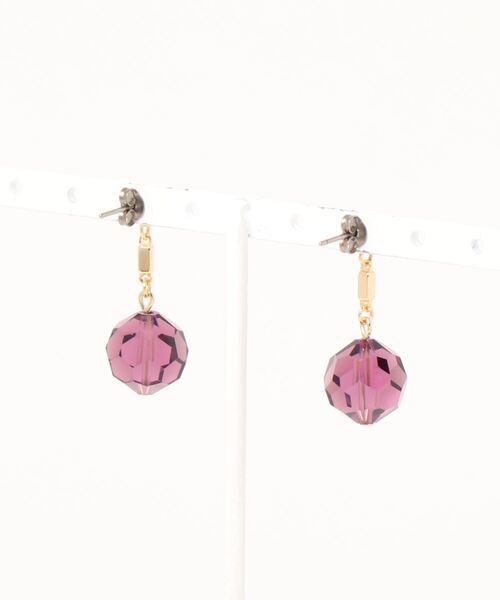 tone(トーン)の「【Le soleil】可憐に輝く スワロフスキーピアス(MA)(ピアス(両耳用)・レディース・パープル/ピンク/グリーン/ゴールド系・FREE)」の7枚目の写真