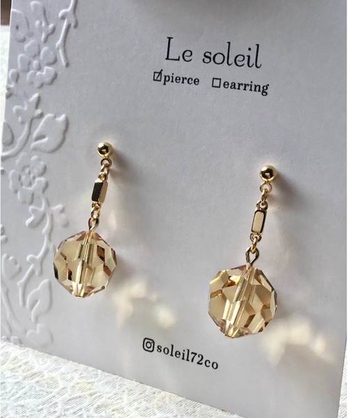 tone(トーン)の「【Le soleil】可憐に輝く スワロフスキーピアス(MA)(ピアス(両耳用)・レディース・パープル/ピンク/グリーン/ゴールド系・FREE)」の11枚目の写真
