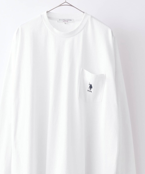 U.S.POLOASSN./ユーエスポロアッスン別注ワンポイント刺繍ビッグシルエットカットソー長袖teeトップス