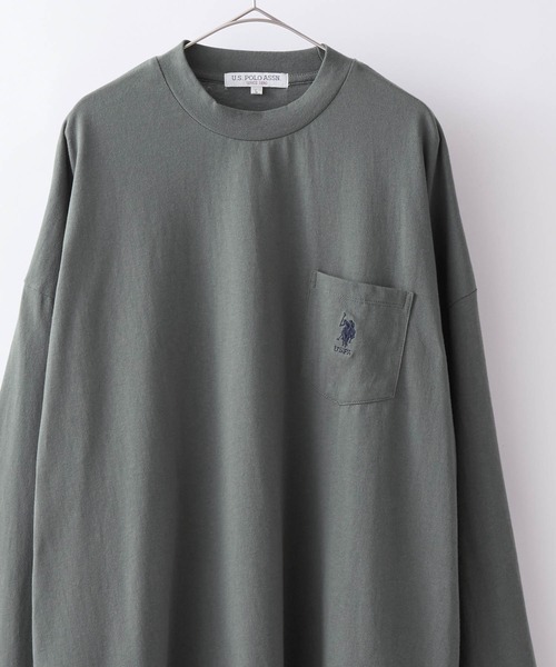 U.S.POLOASSN./ユーエスポロアッスン別注ワンポイント刺繍ビッグシルエットカットソー長袖teeトップス