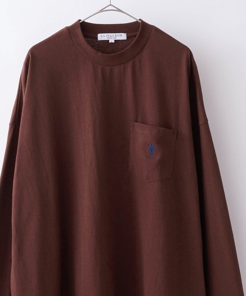 U.S.POLOASSN./ユーエスポロアッスン別注ワンポイント刺繍ビッグシルエットカットソー長袖teeトップス