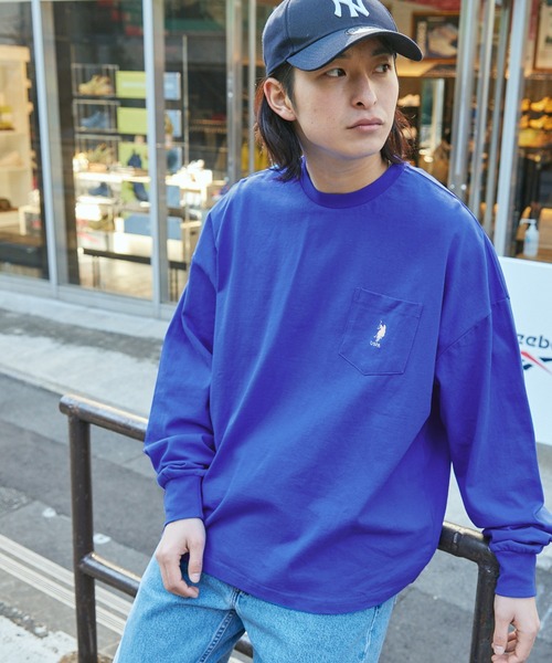 U.S.POLOASSN./ユーエスポロアッスン別注ワンポイント刺繍ビッグシルエットカットソー長袖teeトップス