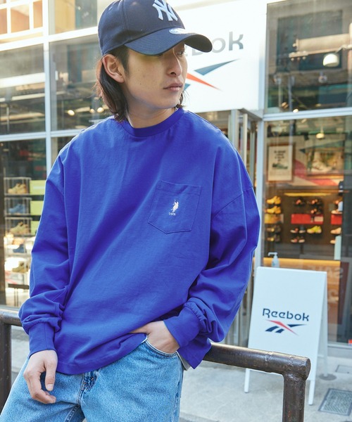 U.S.POLOASSN./ユーエスポロアッスン別注ワンポイント刺繍ビッグシルエットカットソー長袖teeトップス