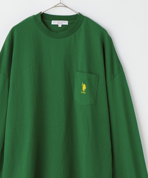 U.S.POLOASSN./ユーエスポロアッスン別注ワンポイント刺繍ビッグシルエットカットソー長袖teeトップス