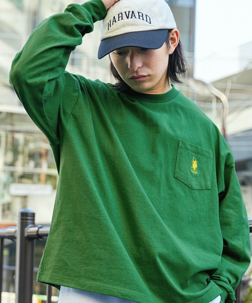 U.S.POLOASSN./ユーエスポロアッスン別注ワンポイント刺繍ビッグシルエットカットソー長袖teeトップス