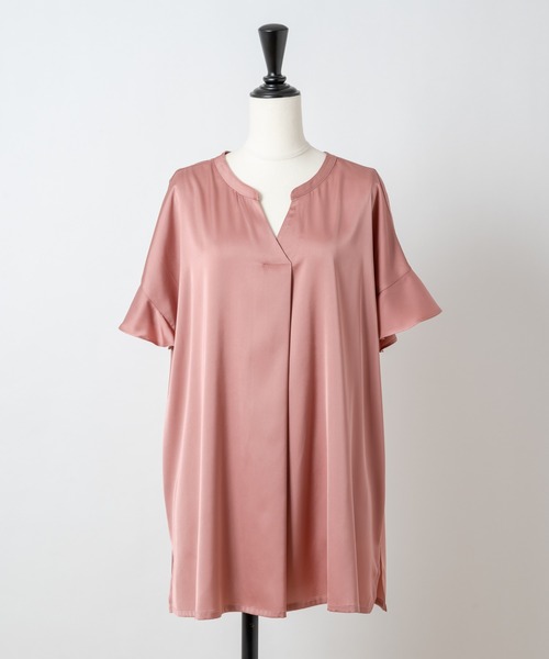 Rewde(ルゥデ)の「【TV着用】スキッパーラッフルフリルブラウス(1R13-07148)(シャツ/ブラウス・レディース・ピンク/ブラウン/ベージュ・M)」の18枚目の写真