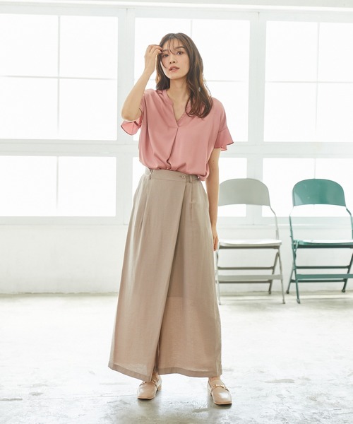 Rewde(ルゥデ)の「【TV着用】スキッパーラッフルフリルブラウス(1R13-07148)(シャツ/ブラウス・レディース・ピンク/ブラウン/ベージュ・M)」の10枚目の写真