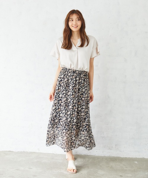 Rewde(ルゥデ)の「【TV着用】スキッパーラッフルフリルブラウス(1R13-07148)(シャツ/ブラウス・レディース・ピンク/ブラウン/ベージュ・M)」の14枚目の写真